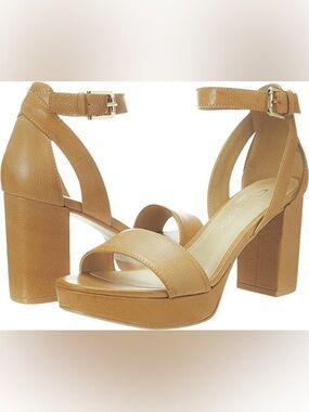 👡 Strappy Heeled Sandal by Go On 2 from CL by Laundry in Tan w Subtle Platform